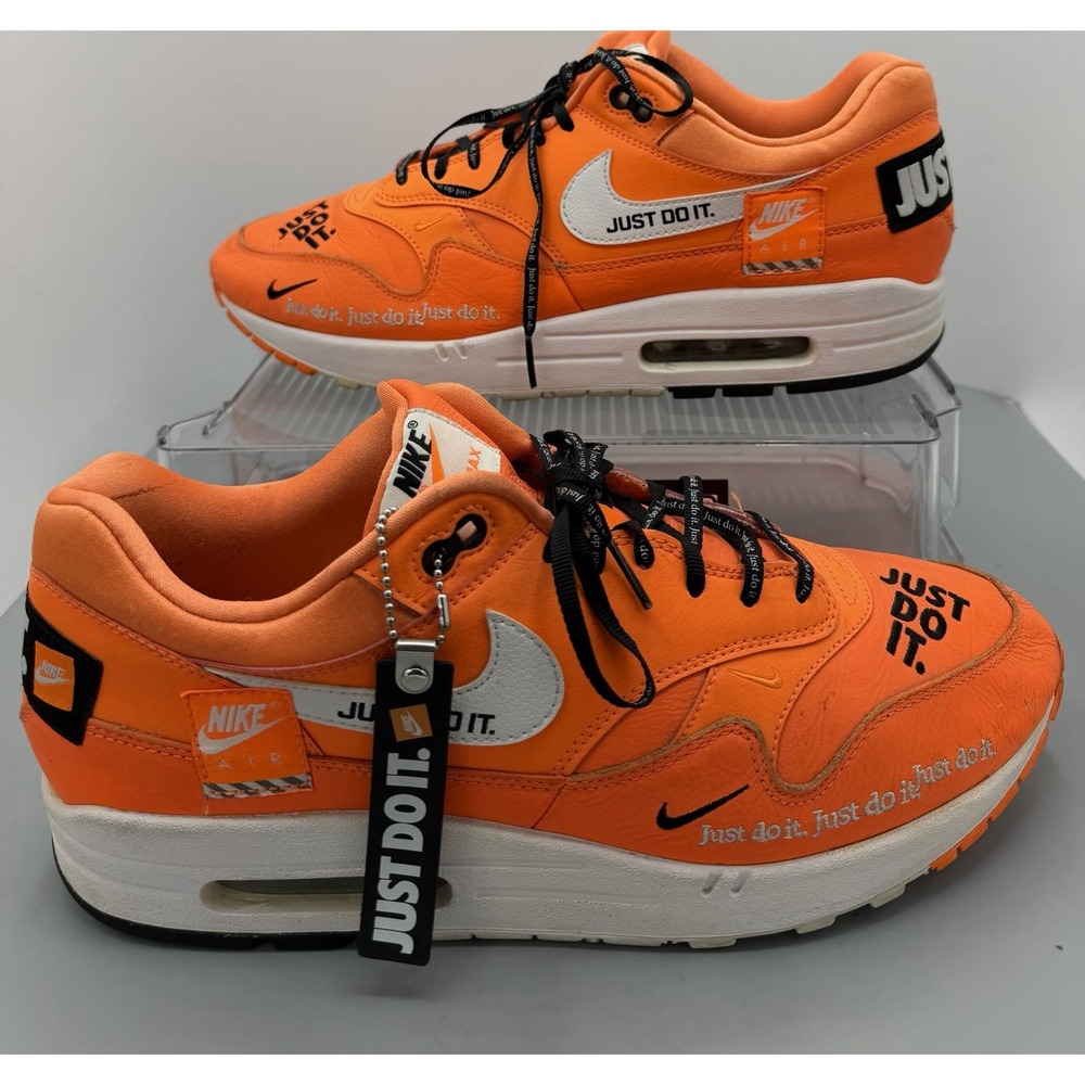 Nike Air Max 1 'Just Do It' Neon Orange With Tag AO1021-800 Men's Size 12